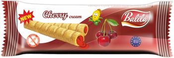 Rurki Kukurydziane z Kremem o Smaku Wiśniowym Bezglutenowe (24 szt x 18 g)
