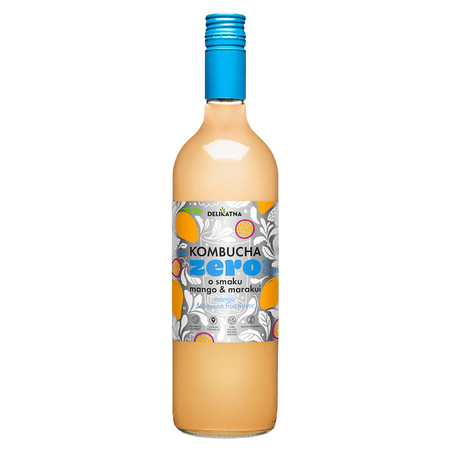 Kombucha o Smaku Mango i Marakui Zero % Cukru 750 ml