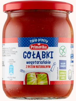 Gołąbki Wegańskie z Ryżem i Pieczarkami w Sosie Pomidorowym Bezglutenowe (2 szt x 480 g)