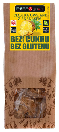 Ciastka Owsiane z Ananasem Bez Dodatku Cukrów Bezglutenowe (3 szt x 150 g)