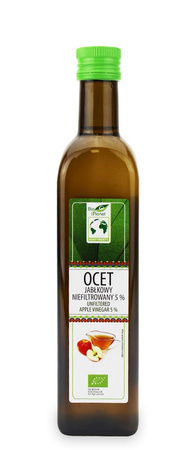 Ocet Jabłkowy 5 % Niefiltrowany Bio 500 ml (2 szt x 0,5 ml)