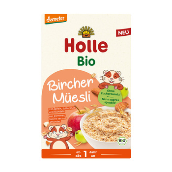 Musli Birchera z Jabłkiem, Rodzynkami i Migdałami Bez Dodatku Cukrów Od 1 Roku Demeter BIO (2 szt x 200 g)