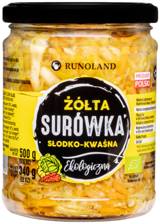 SURÓWKA z KAPUSTY ŻÓŁTA SŁODKO - KWAŚNA BIO 500 g (340 g)