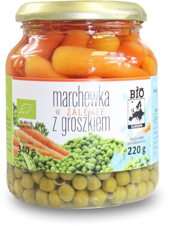 Marchewka w Zalewie z groszkiem BIO 340 g (220 g) (Słoik)