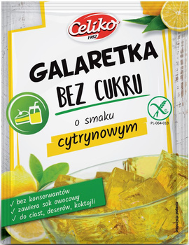 Galaretka Bez Cukru o Smaku Cytrynowym Bezglutenowa (11 szt x 14 g)
