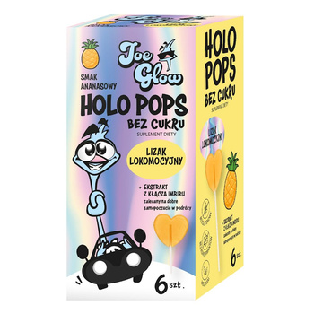 Lizak Serce Holo Pops o Smaku Ananasowym z Imbirem Na Objawy Lokomocyjne Bez Cukru Bezglutenowy (6 Szt.) 3 (4 szt x 6 g)