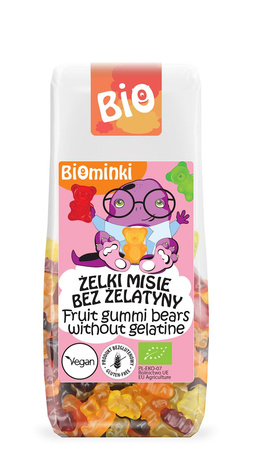 Żelki Misie Bez Żelatyny Bezglutenowe BIO (3 szt x 100 g)