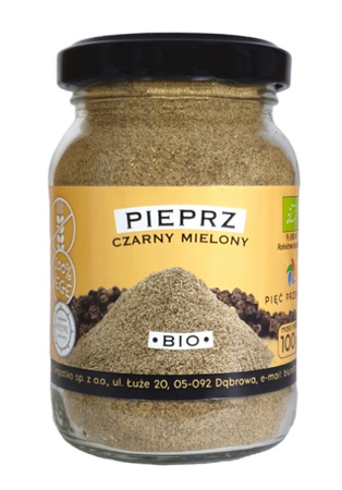 Pieprz Czarny Mielony Bezglutenowy BIO 100 g