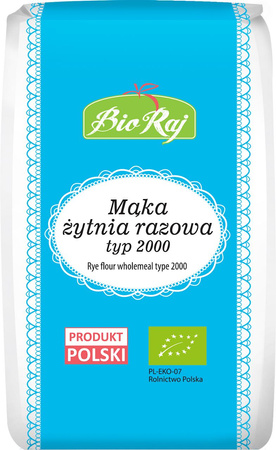 Mąka Żytnia Razowa Typ 2000 BIO (Polska) (4 szt x 1 kg)