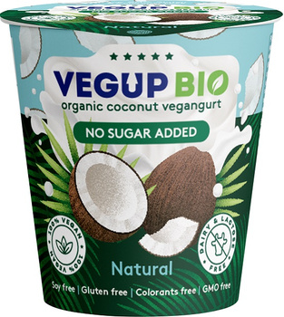 Produkt Kokosowy Naturalny Bez Dodatku Cukrów Bezglutenowy Vegangurt BIO (4 szt x 140 g)