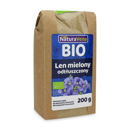 Len Mielony odtłuszczony BIO 200 g