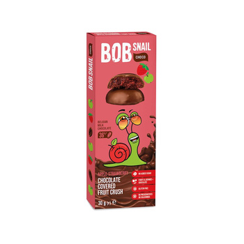 Przekąska Choco Jabłko - Truskawka w Czekoladzie Mlecznej Belgijskiej Bez Dodatku Cukrów Bezglutenowa (6 szt x 30 g)