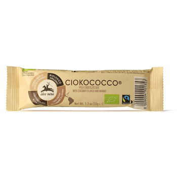 Baton z Nadzieniem Kokos - Mango - Chrupki Zbożowe w Polewie z Czekolady Mlecznej Fair Trade BIO (3 szt x 33 g)