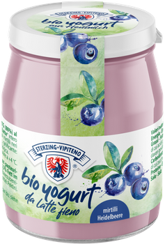Jogurt Borówkowy z Mleka Siennego Bezglutenowy BIO (Słoik) - Sterzing (4 szt x 150 g)