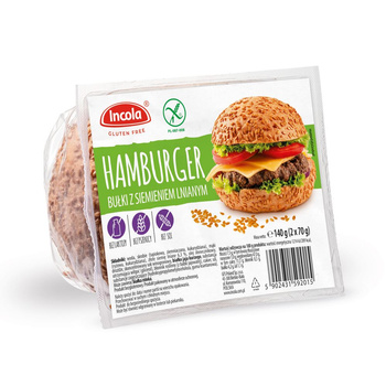 Bułki Do Hamburgerów z Siemieniem Lnianym Bezglutenowe (2 Szt.) (3 szt x 140 g)
