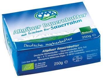 Masło Ekstra Kostka (82 % Tłuszczu)  BIO 250 g