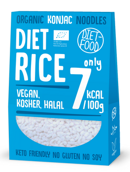 Makaron (Konjac) w Kształcie Ryżu Bezglutenowy BIO 385 g () - Diet (3 szt x 300 g)