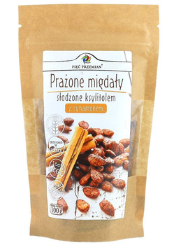 Migdały Prażone z Cynamonem Słodzone Ksylitolem Bezglutenowe (2 szt x 100 g)