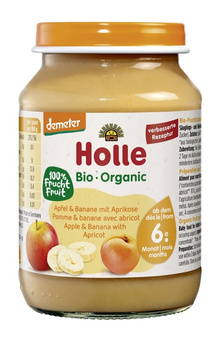 Jabłko - Banan - Morela Bez Dodatku Cukrów Bezglutenowe Od 6 Miesiąca Demeter BIO (Słoik) (4 szt x 190 g)