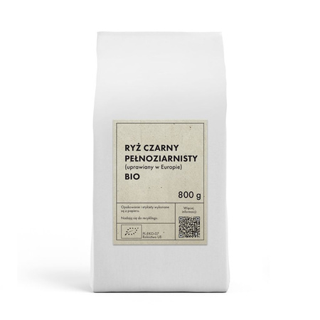 Ryż Czarny Pełnoziarnisty (Uprawiany w Europie) BIO 800 g