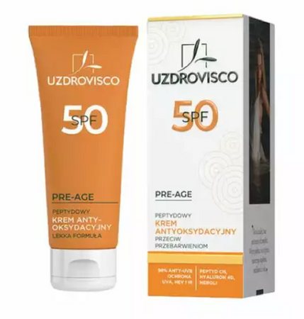 Krem Do Twarzy Antyoksydacyjny Peptydowy Przeciw Przebarwieniom Spf 50 50 Ml - Uzdrovisco (Pre