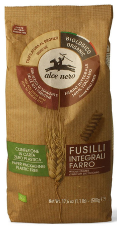 Makaron (Z Płaskurki Razowy) Świderki BIO (2 szt x 500 g)