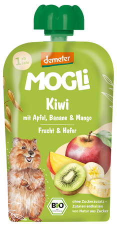 Mus Jabłko - Banan - Kiwi - Mango - Owies Bez Dodatku Cukrów Od 1 Roku Demeter BIO 100 g