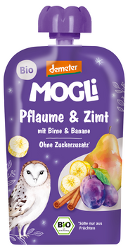 MUS ŚLIWKA - gRUSZKA - JABŁKO - BANAN - CYNAMON BEZ DODATKU CUKRÓW DEMETER BIO 100 g