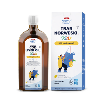 Tran Norweski Omega-3 (500 Mg) Dla Dzieci Od 3 Roku o Smaku Cytrynowym 500 ml