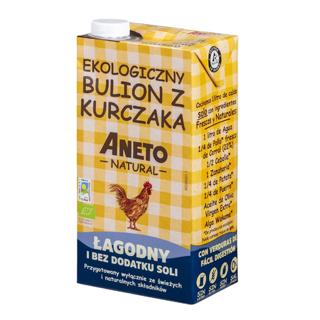 Bulion Drobiowy Bez Dodatku Soli w Płynie Bezglutenowy BIO 1 l