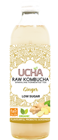 Kombucha z Imbirem Niska Zawartość Cukrów Fair For Life BIO (3 szt x 350 ml)