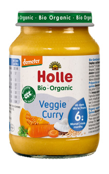 Warzywne Curry Bez Dodatku Cukrów Bezglutenowe Od 6 Miesiąca Demeter BIO 190 g (Słoik)