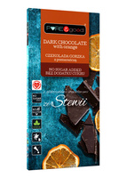 Czekolada Gorzka z Pomarańczą Ze Stewią Bez Dodatku Cukrów Bezglutenowa (2 szt x 125 g)