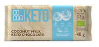 Czekolada Kokosowa z Olejem Mct Bez Dodatku Cukrów Bezglutenowa Keto BIO (2 szt x 40 g)