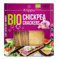 Krakersy Proteinowe z Ciecierzycy z Czosnkiem BIO (4 szt x 80 g)
