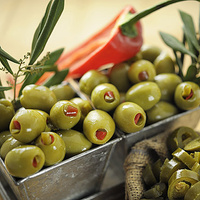 Oliwki Zielone Nadziewane Papryką (360 g)