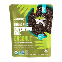 Ryż Express Jasberry Pełnoziarnisty z Płatkami Kokosowymi Bezglutenowy BIO (4 szt x 200 g)